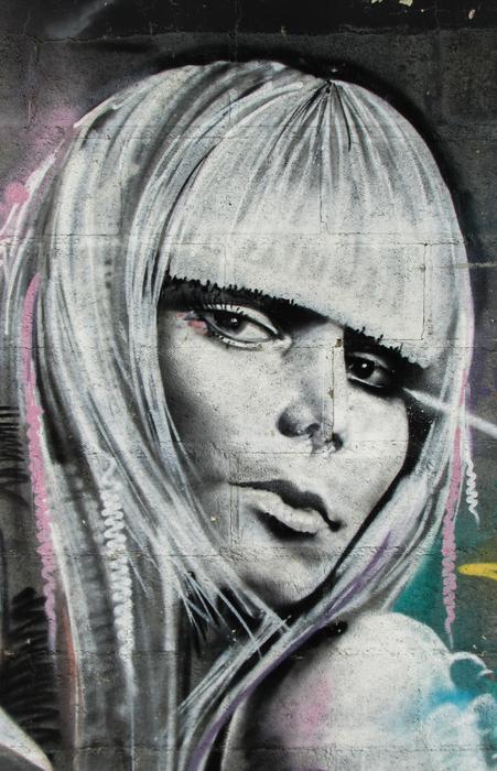 Cyprus Larnaca Graffiti art of woman