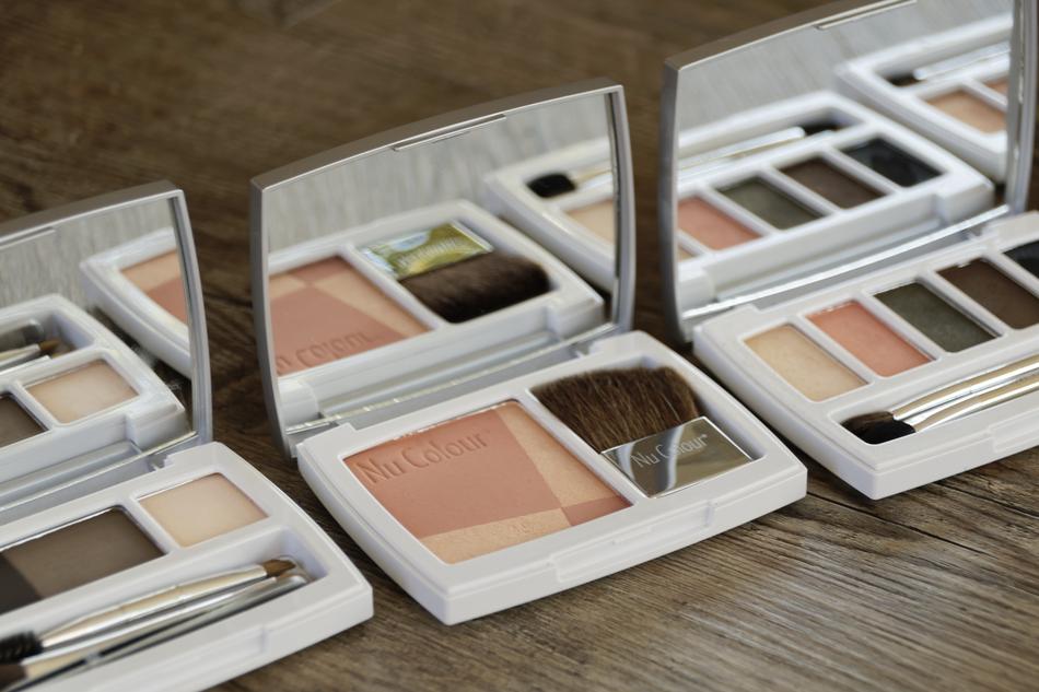 Cosmetics, Makeup sets in row