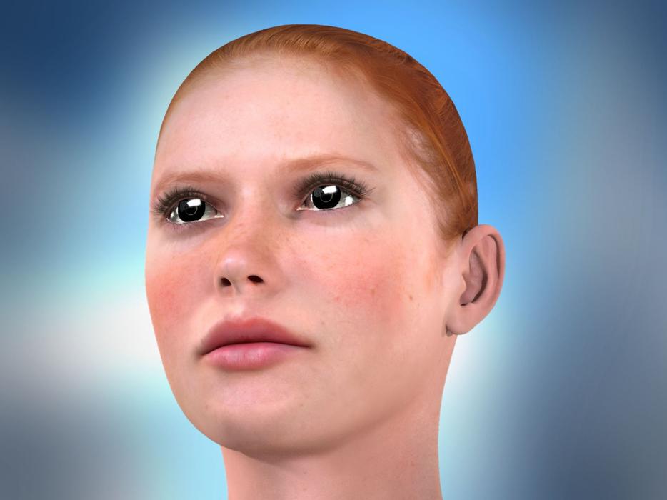 woman view model close up face