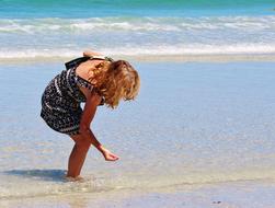 Woman on sand Beach Sea