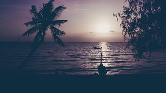 Dark Sunset Sea
