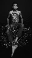 Model Portrait Flowers