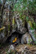 adventurer woman in Cave