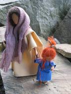 Woman Child Stones