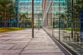 mirroring facade of Office building