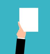 empty sheet of paper in hand, drawing, template