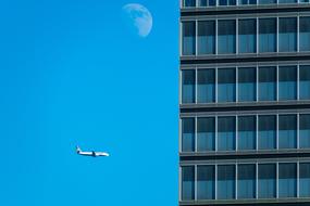 Aircraft Moon and sky