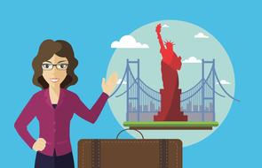 travel usa vacation drawing
