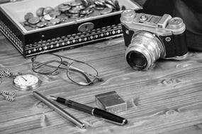 Retro Camera and pen