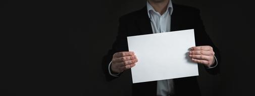 white Paper Hand Banner