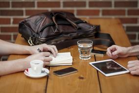 Office Meeting Business Partners at cafe