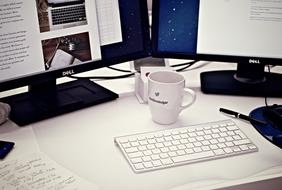 Workstation, Home Office, Computer equipment on table