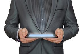 Businessman with Tablet Computer in hands