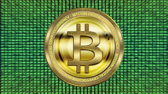 bitcoin symbol on green background