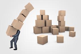 businessman boxes