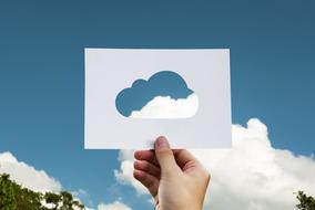 Recreation of the cloud in the paper in the hand