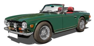 isolated green Triumph Tr 6