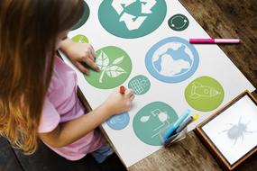 girl colors environmental protection symbols