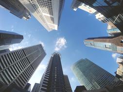 skyscrapers and blue sky