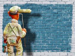 Painting Lackierer man drawing