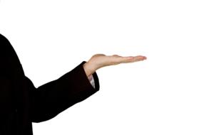 Hand and white background