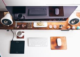 Home Office devices on desk