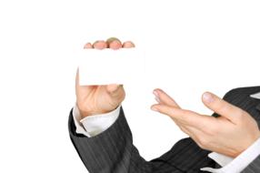 Business Card white in hand