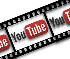filmstrip with you tube icons, drawing