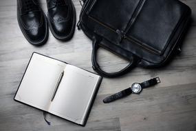 accessories of Business People on floor
