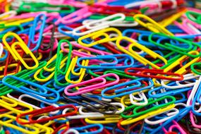 office paper clips of different colors