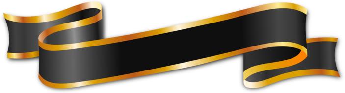black ribbon with gold stripes