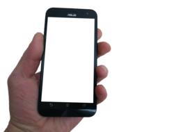 Phone Smart Android with a white screen in hand