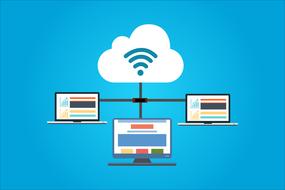 cloud computer hosting drawing