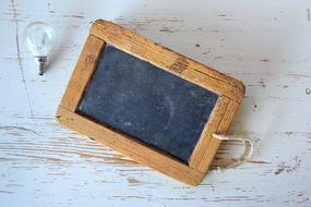 light bulb and blackboard
