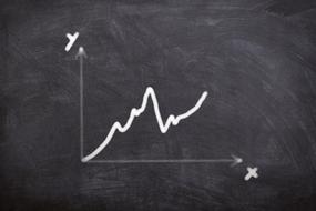 white graph on a school blackboard