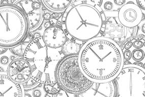 black and white image of a time window