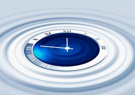 blue and white clock face, render