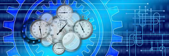 Stopwatch Gears Work drawing