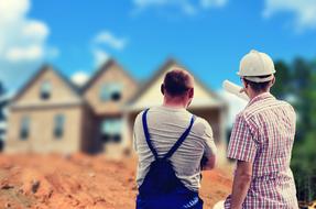 Builders near the house