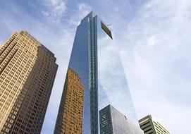 Comcast Center tower in city at sky, usa, pennsylvania, philadelphia