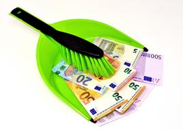 Symbolic Wealth Money on white background