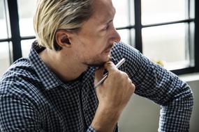 photo of a pensive professional