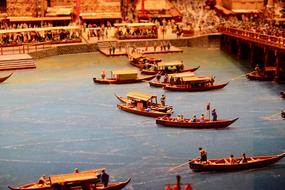 busy harbor, historical diorama, Japan, Edo-Tokyo Museum