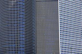 Architecture of the tall glass buildings