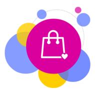 colorful bubbles, shopping, icon