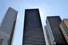 contemporary office Buildings at sky, usa, texas, Houston