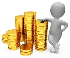 cash savings money 3d rendering drawing