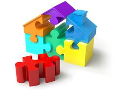 Colorful puzzles of the house clipart