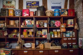 photo of goods in a vintage supermarket