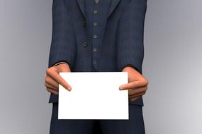 hold an empty blank sheet in your hands